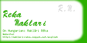 reka maklari business card